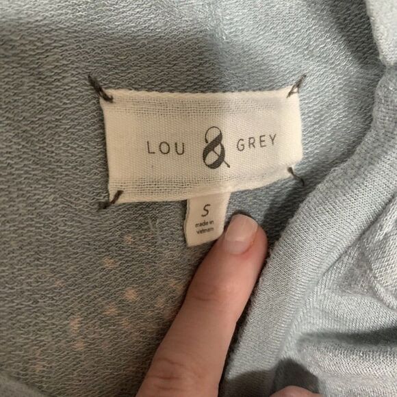 Lou Grey Womens Blue White Bleach Short Sleeve T Shirt Mini Dress Small - Picture 3 of 4